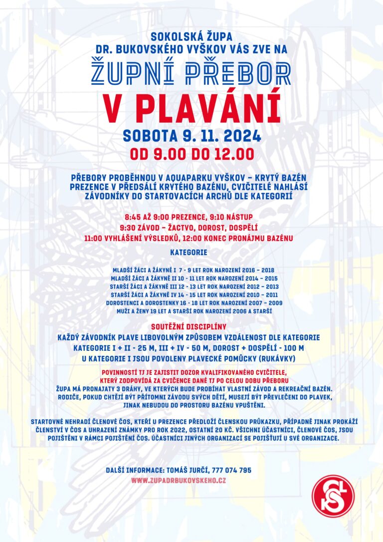 ŽUPNÍ PŘEBORY V PLAVÁNÍ